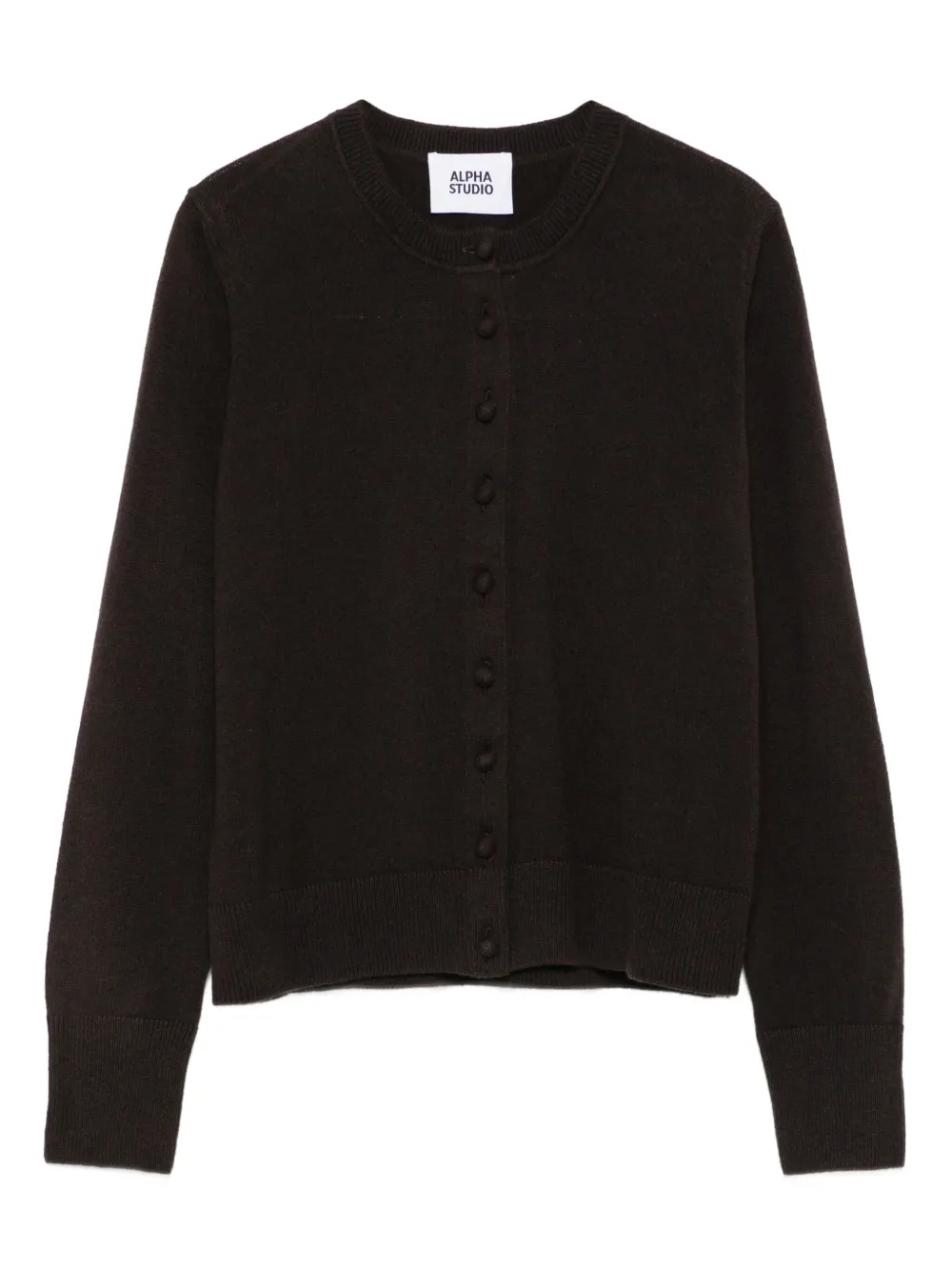 ALPHA STUDIO buttoned round-neck cardigan | Brown | Image 1