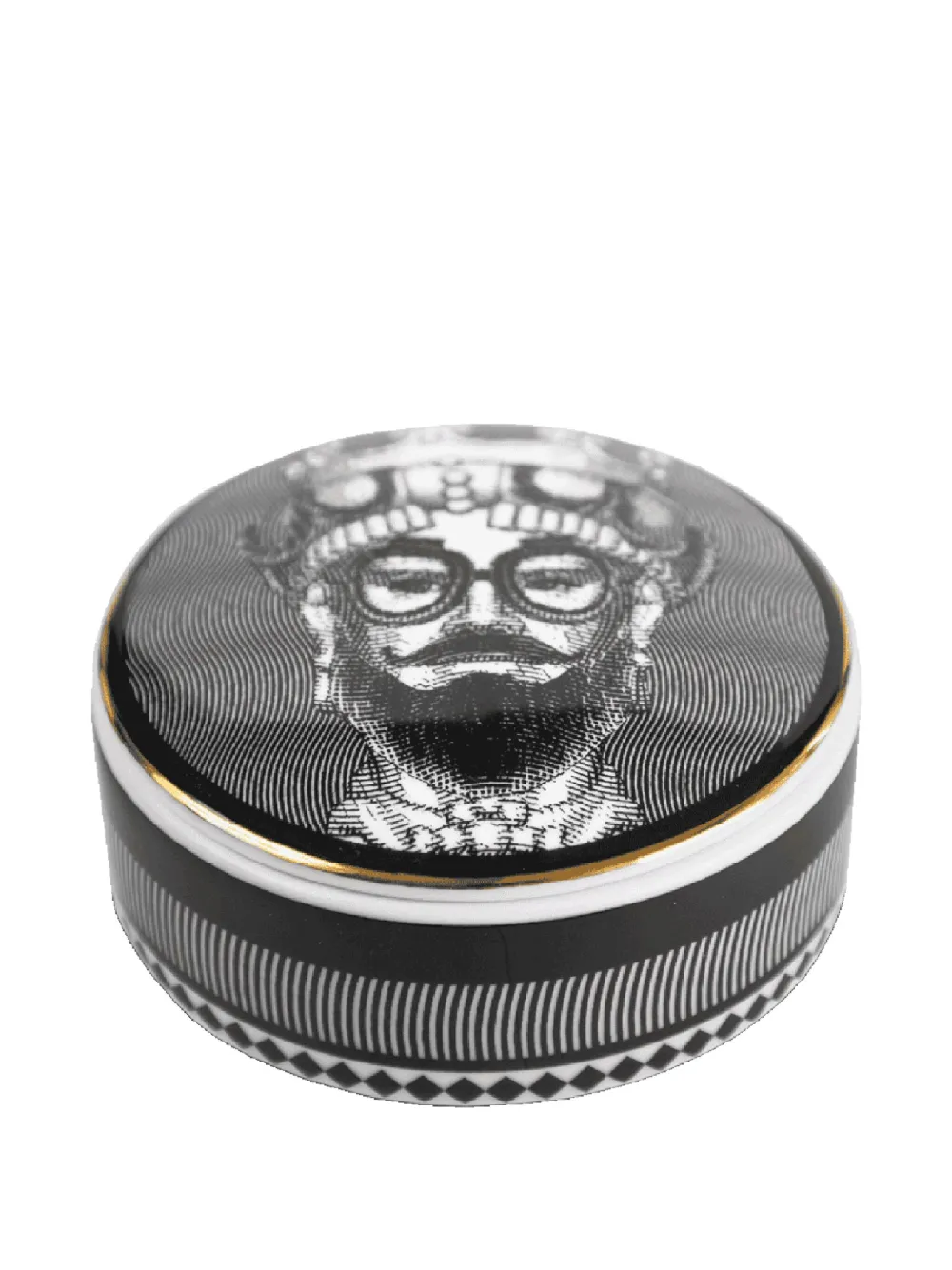 BACI MILANO men-portrait trinket box (13cm) | Black | Image 1