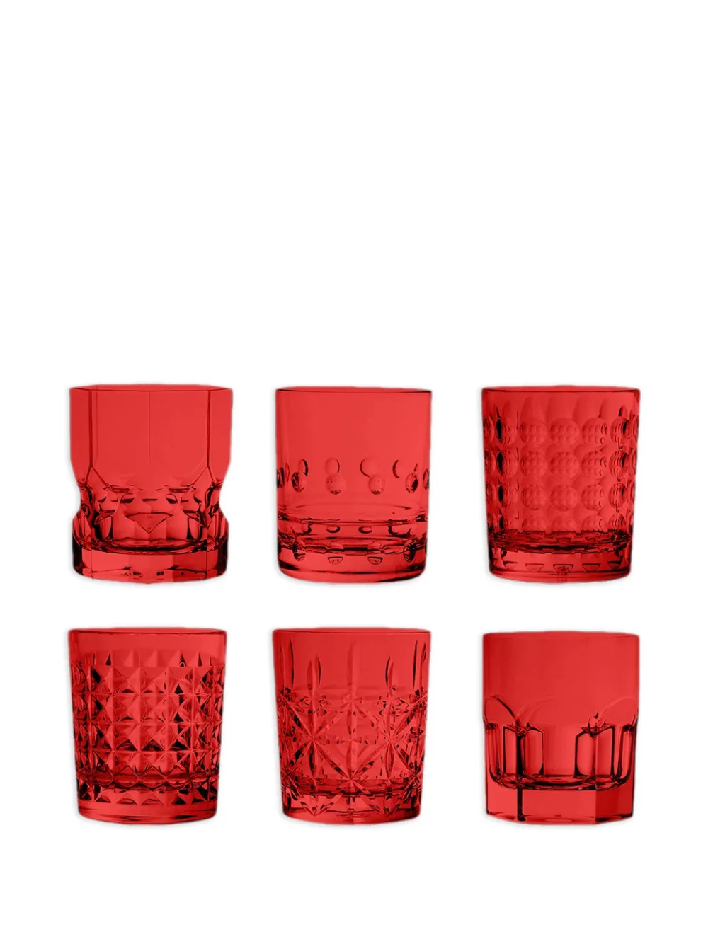 BACI MILANO Crystal Touch グラス 6個セット - レッド BACI MILANO Crystal Touch グラス 6個セット - レッド