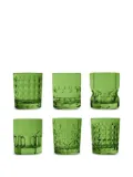 BACI MILANO geometric-pattern glasses (set of six) - Green