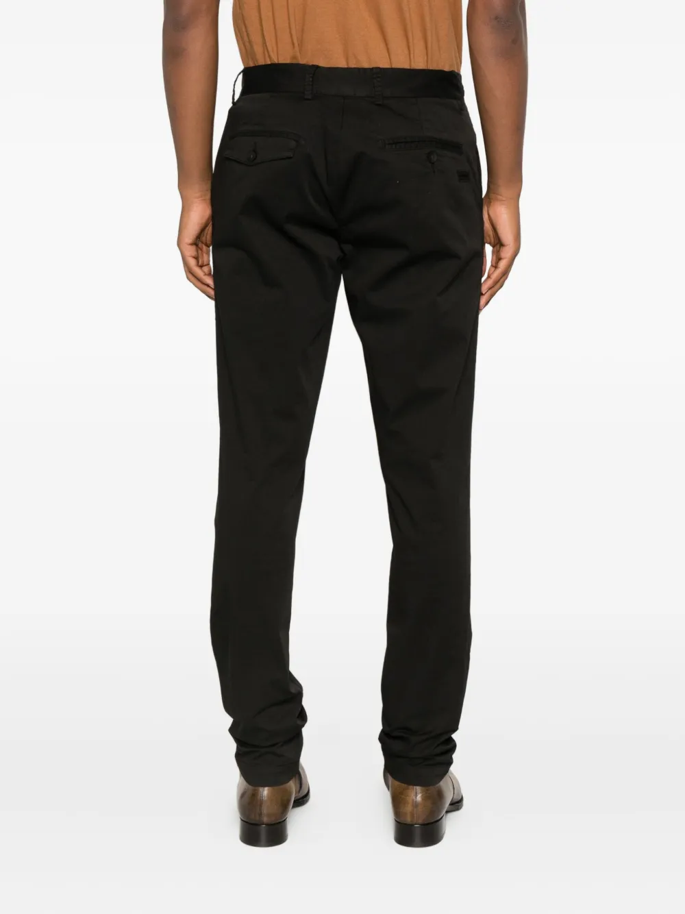 White Sand Button-fastening Trousers In Black