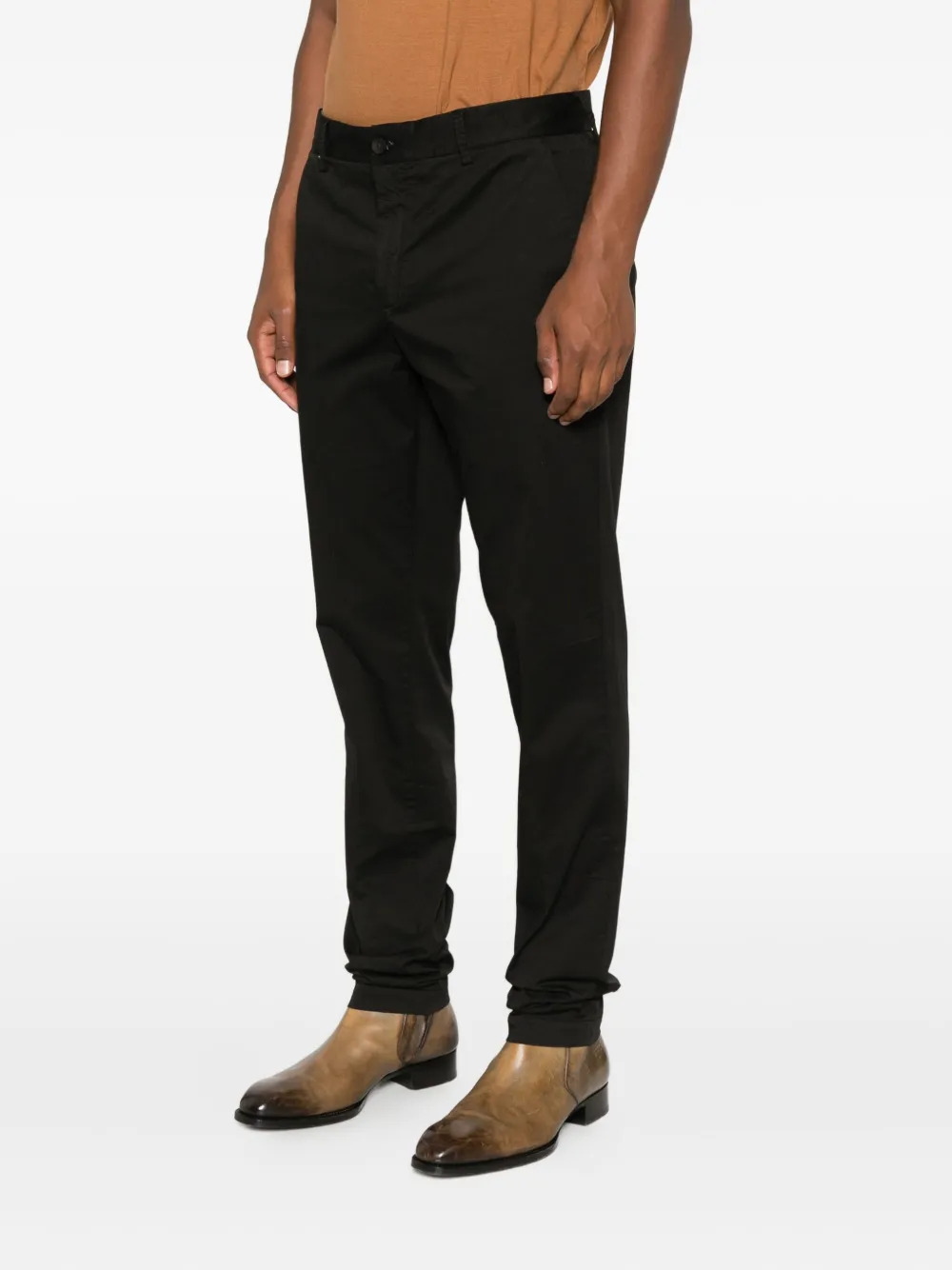 White Sand Button-fastening Trousers In Black