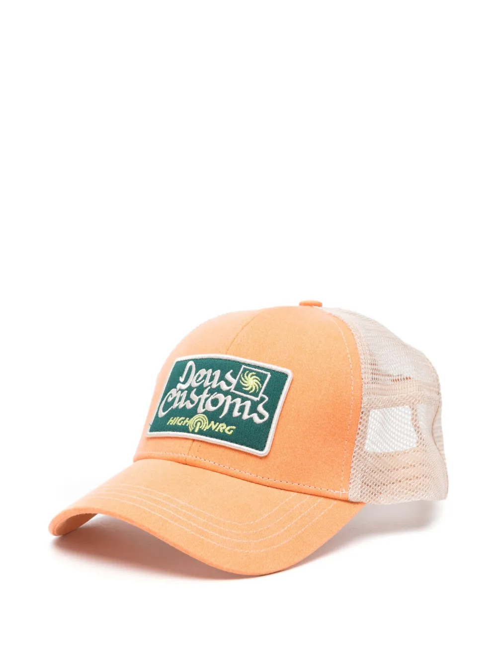 Deus Ex Machina Embroidered-patch Trucker Hat In Orange