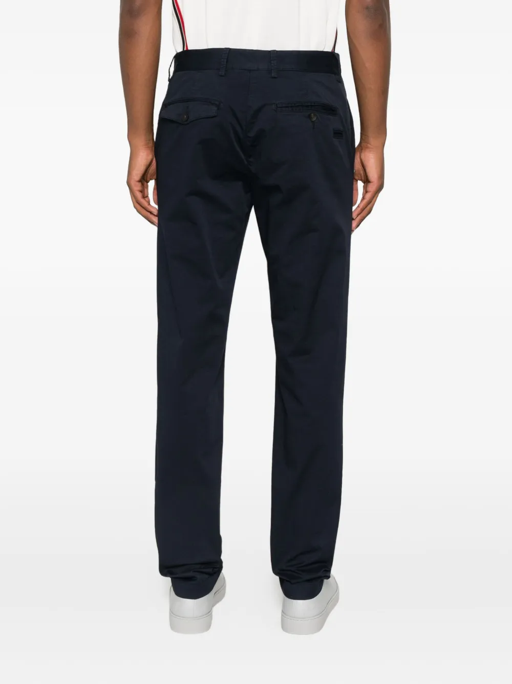 White Sand Straight broek van katoenblend Blauw