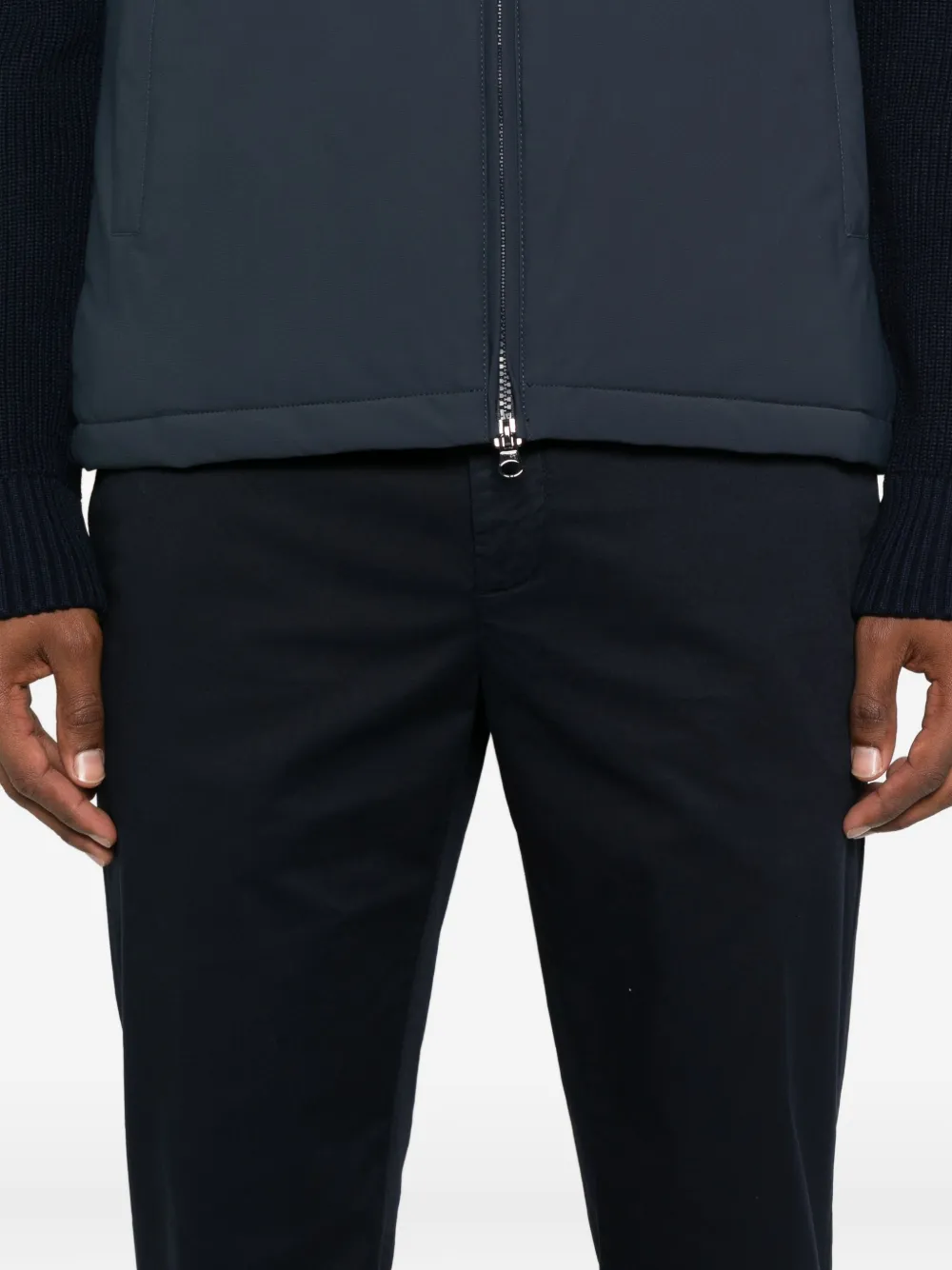 White Sand Straight broek van katoenblend Blauw