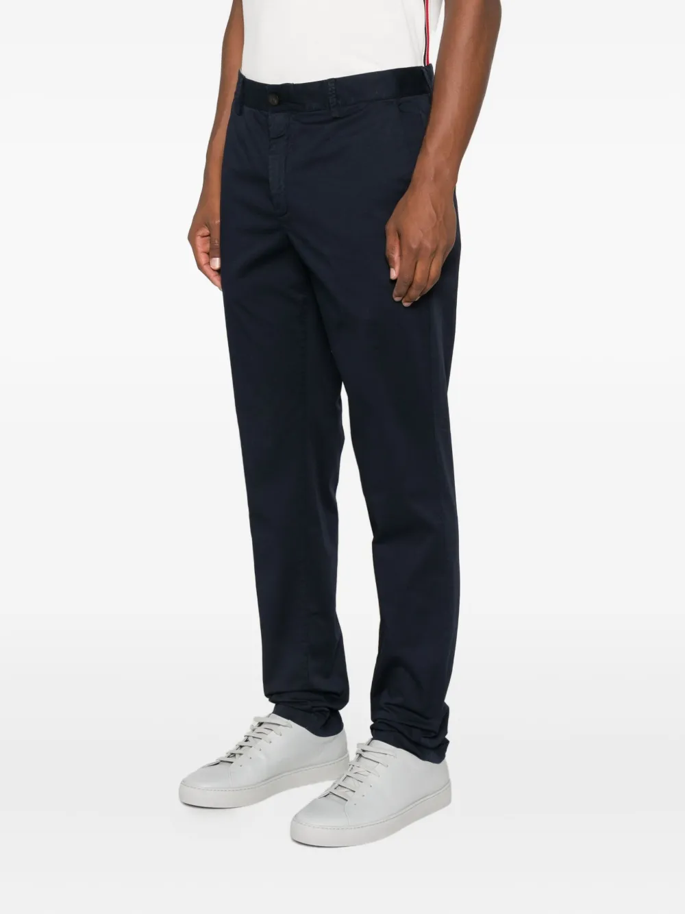 White Sand Straight broek van katoenblend Blauw