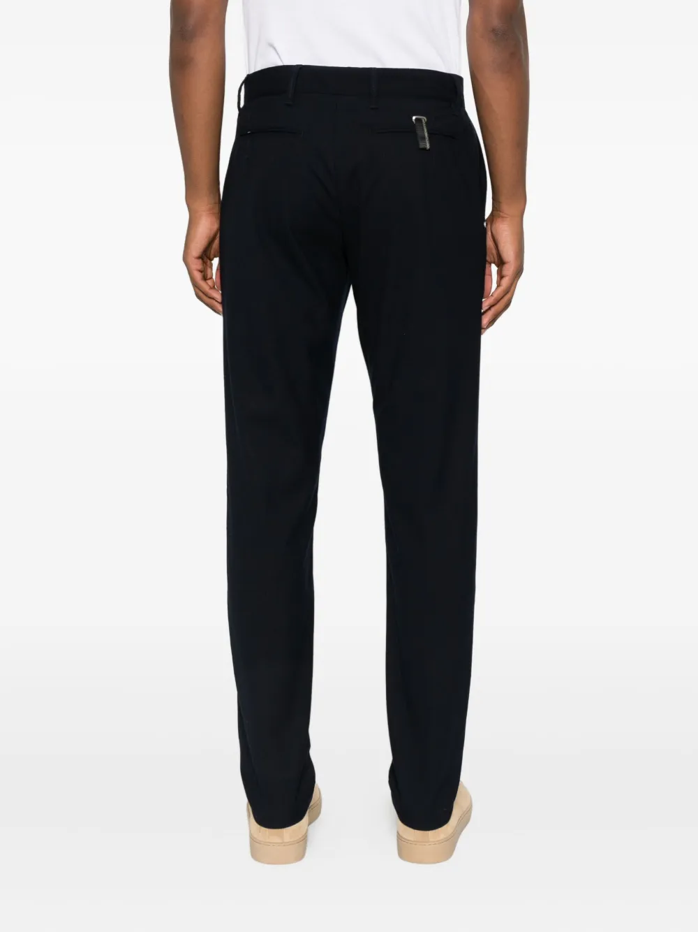White Sand Linen-blend Straight-leg Trousers In Black