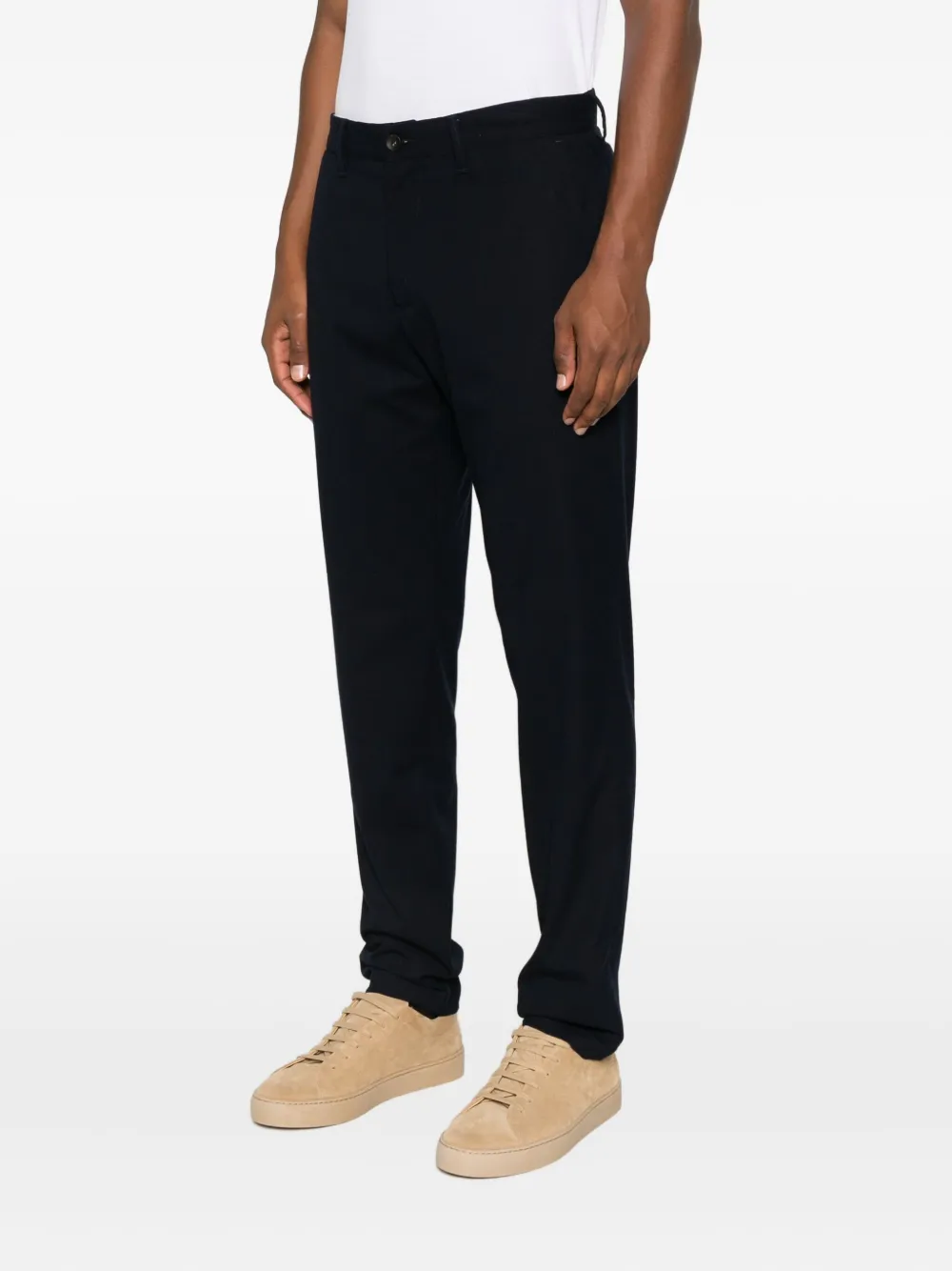 White Sand Linen-blend Straight-leg Trousers In Black