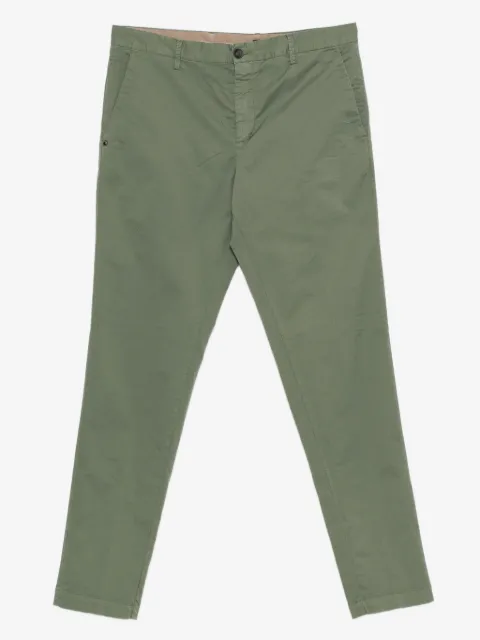 White Sand flat-front cotton trousers