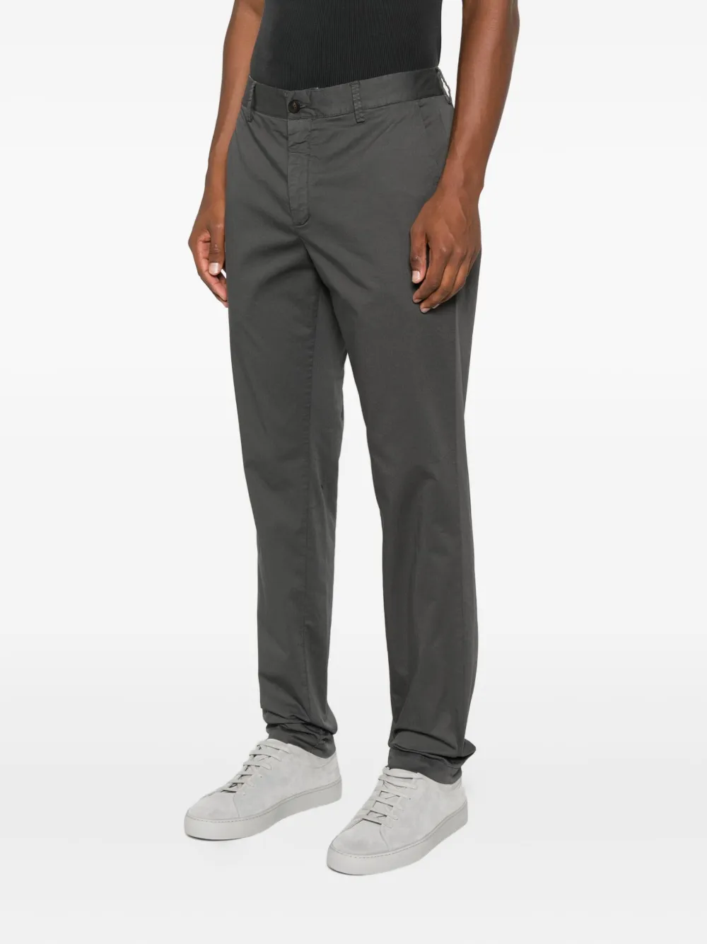 White Sand Button Fly-fastening Trousers In Green