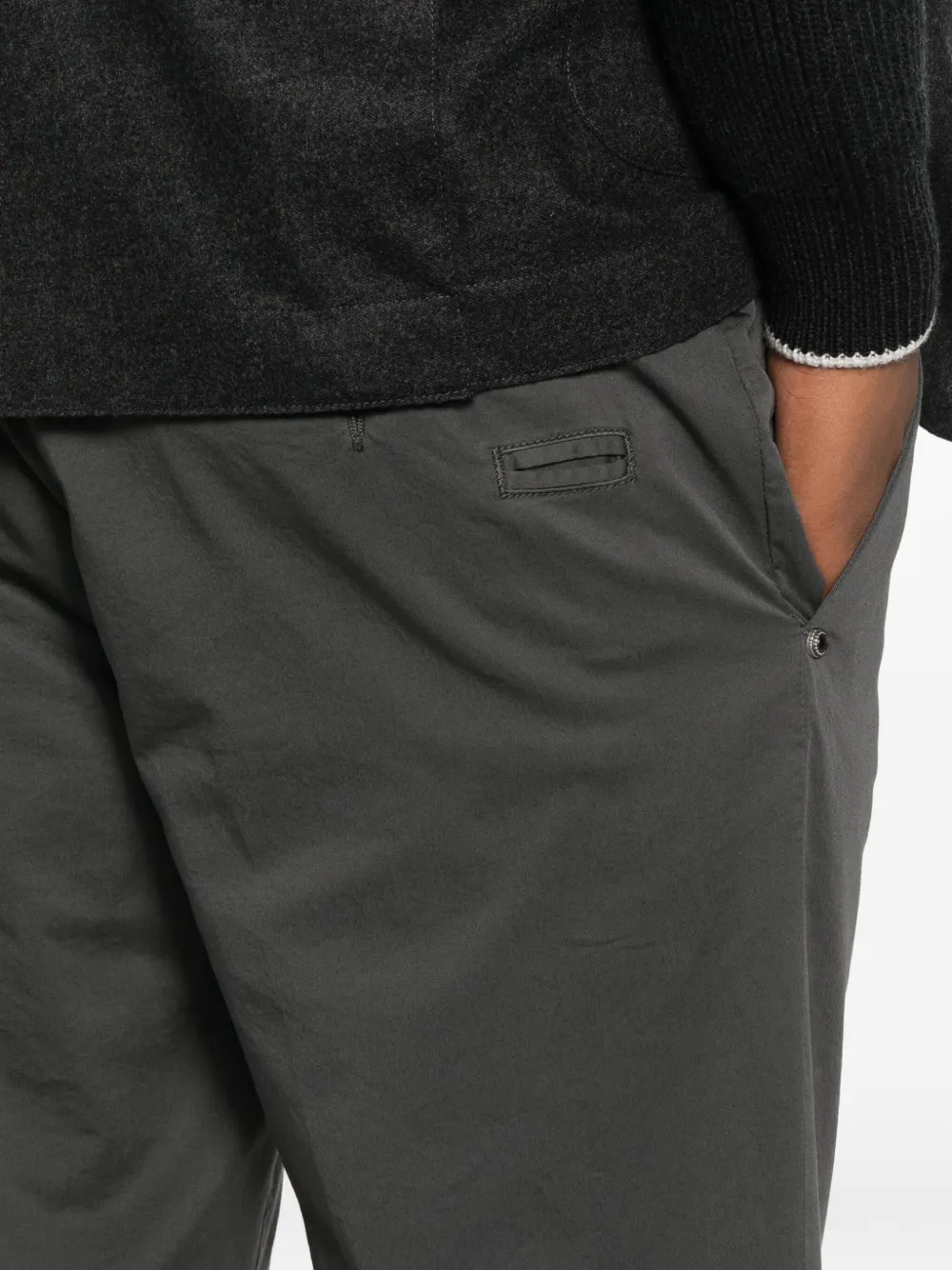 White Sand Button Fly-fastening Trousers In Green