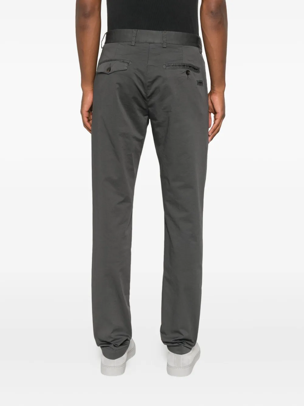White Sand Button Fly-fastening Trousers In Green