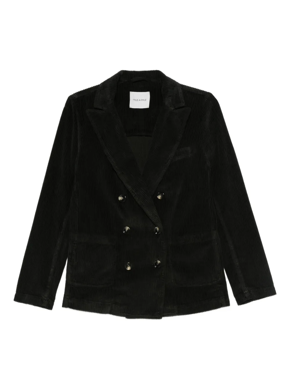TRUE AVENUE corduroy double-breasted blazer | Black | Image 1