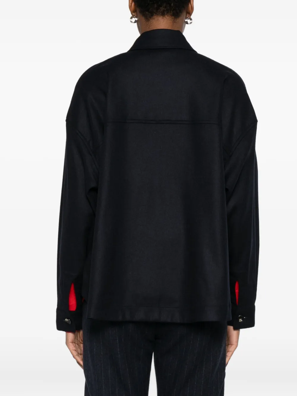 True Avenue Button-down Flap-pocket Jacket In Blue