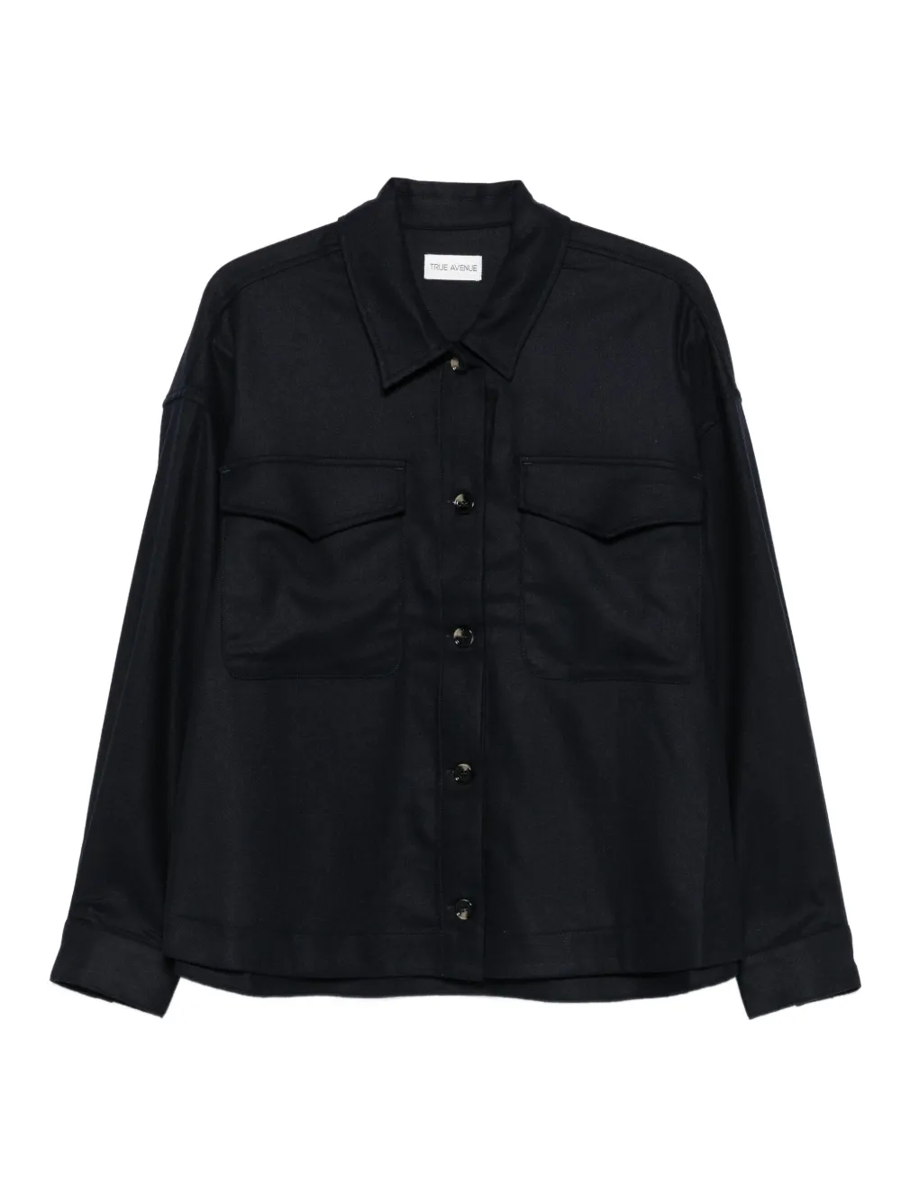 True Avenue Button-down Flap-pocket Jacket In Blue