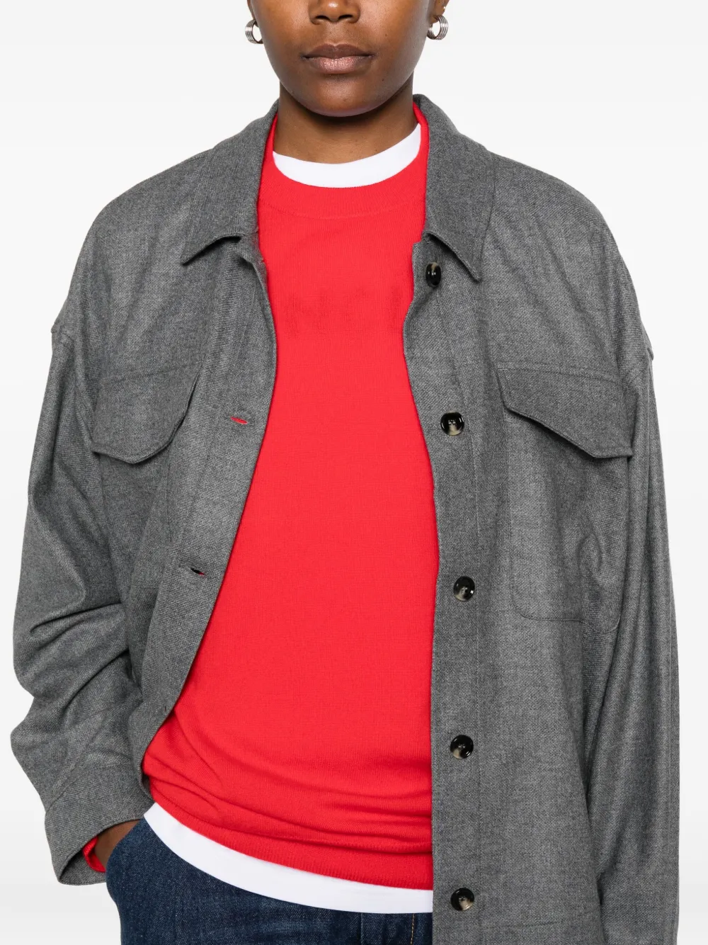 True Avenue Button-down Pocket Jacket In Gray