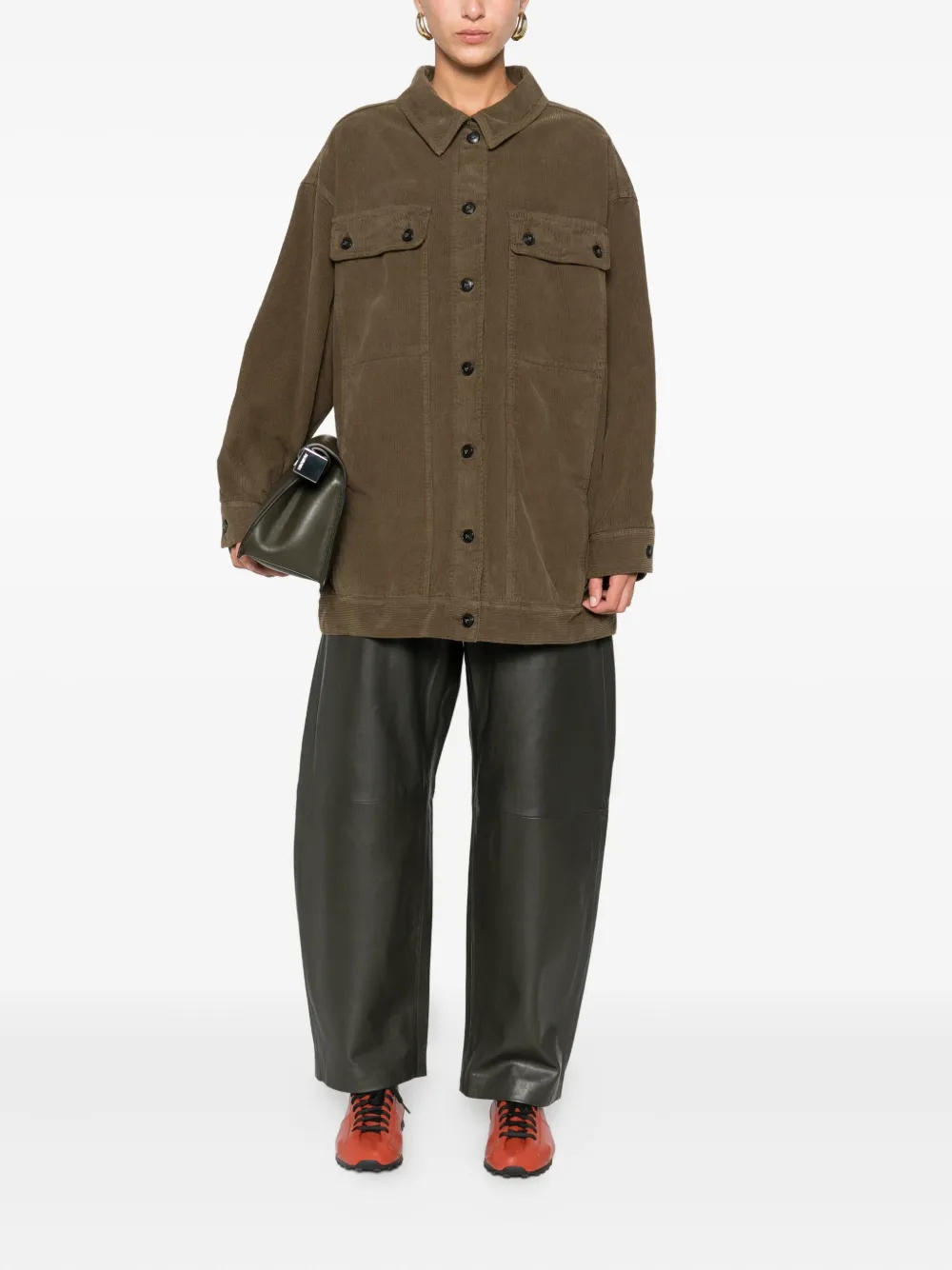 True Avenue Corduroy Button-fastening Jacket In Brown
