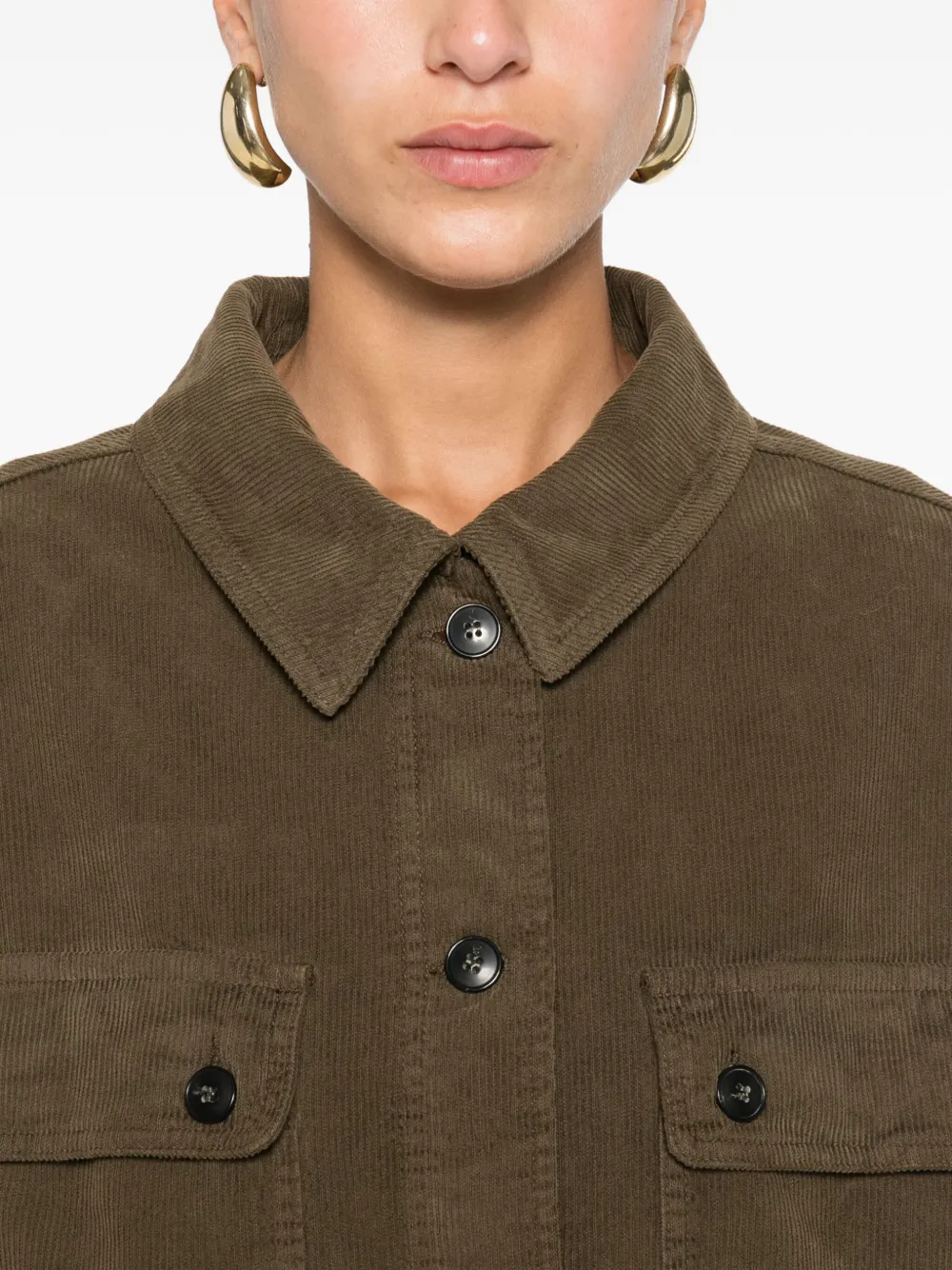 True Avenue Corduroy Button-fastening Jacket In Brown