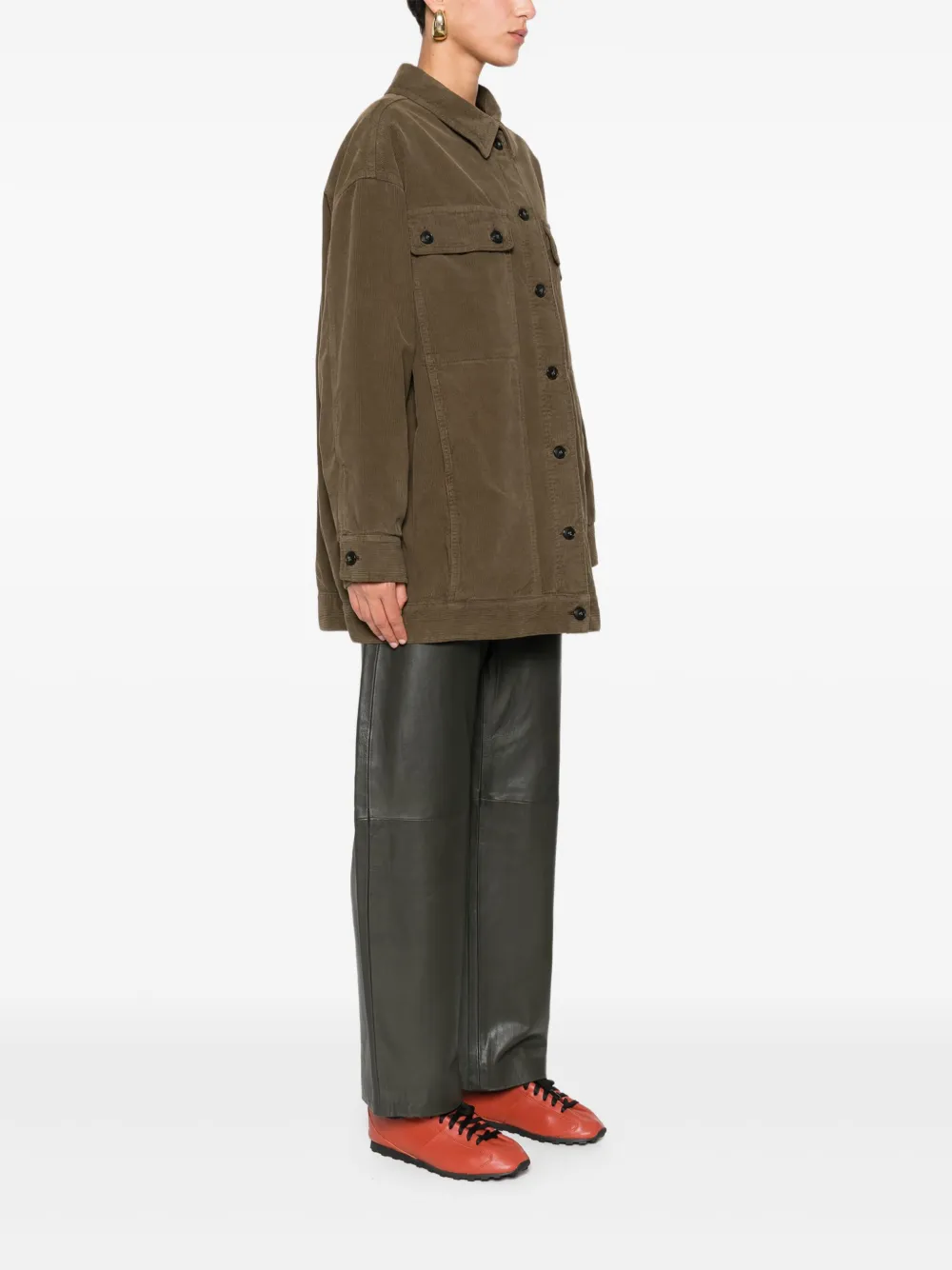 True Avenue Corduroy Button-fastening Jacket In Brown