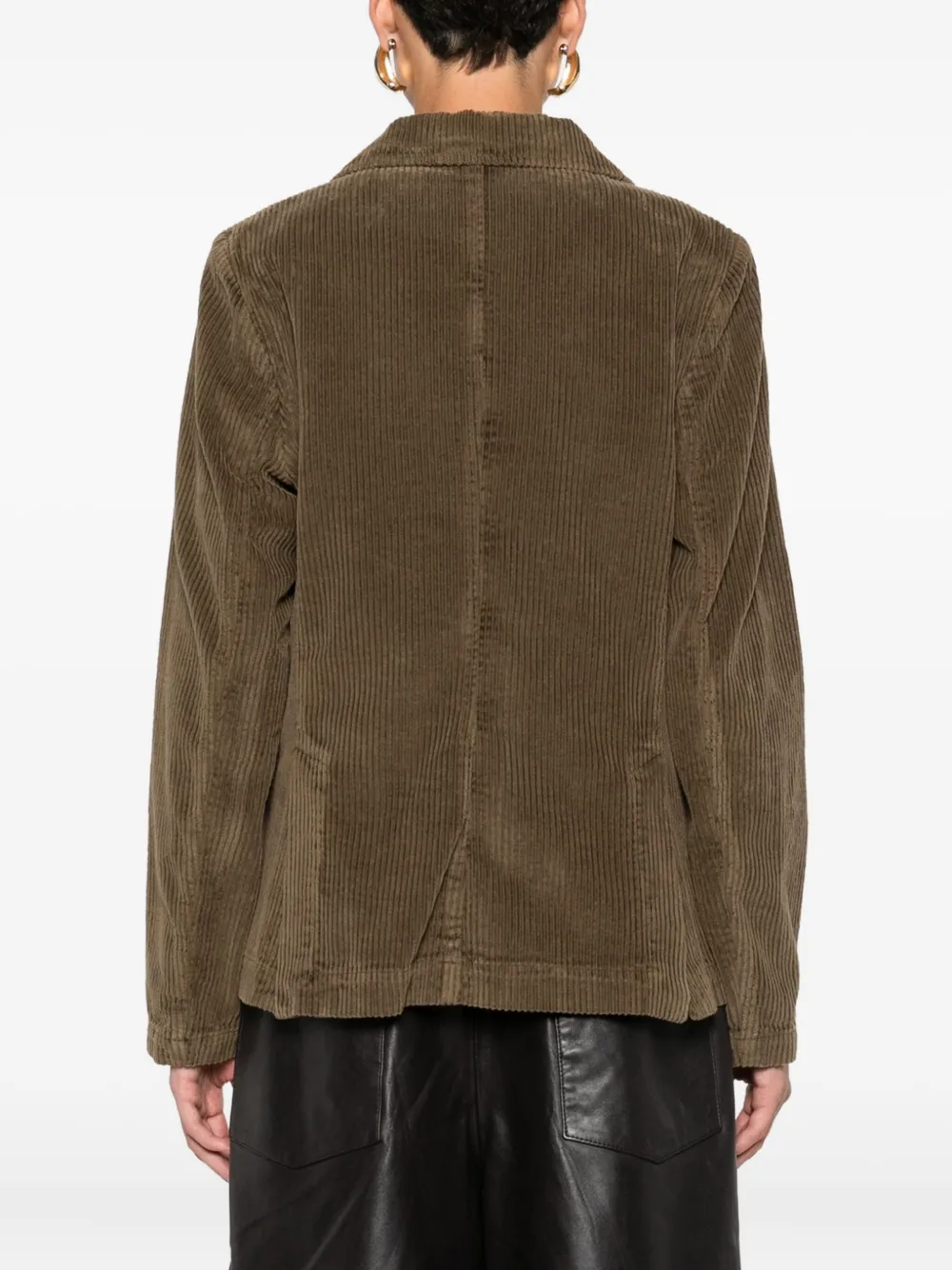 True Avenue Corduroy Double-breasted Jacket In Brown