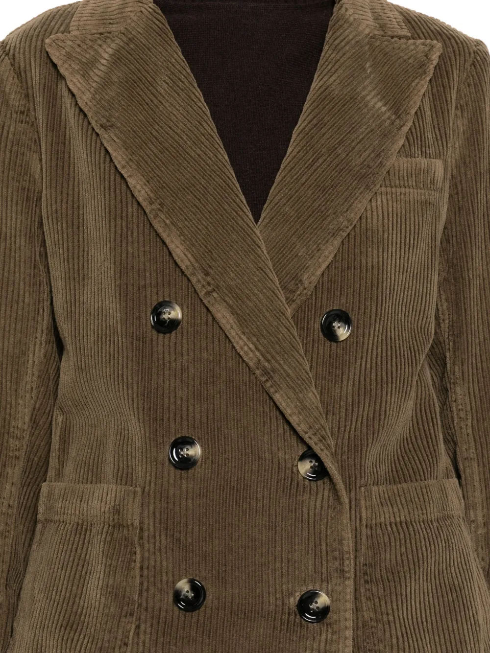 True Avenue Corduroy Double-breasted Jacket In Brown
