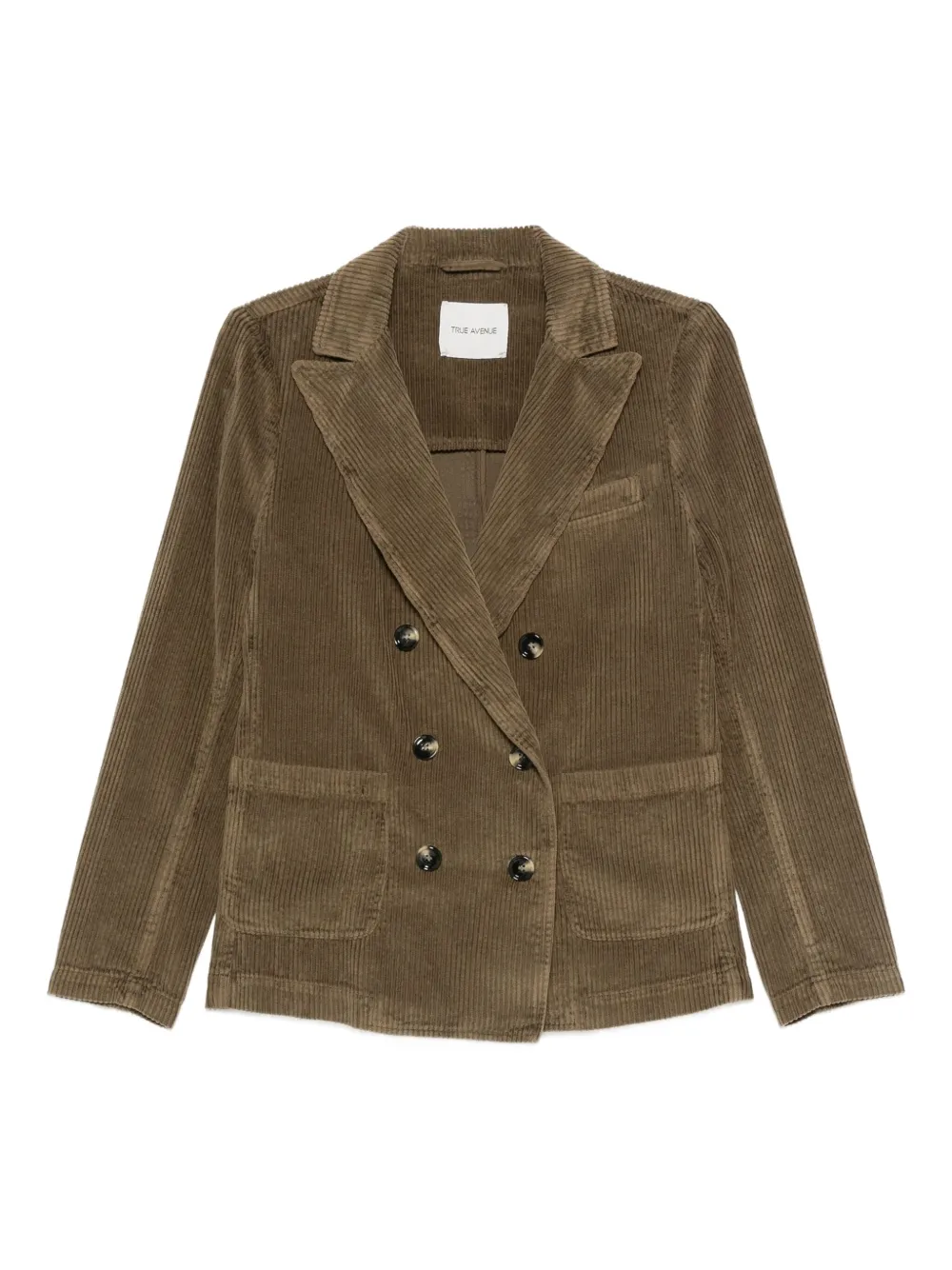 TRUE AVENUE corduroy double-breasted jacket | Green | Image 1