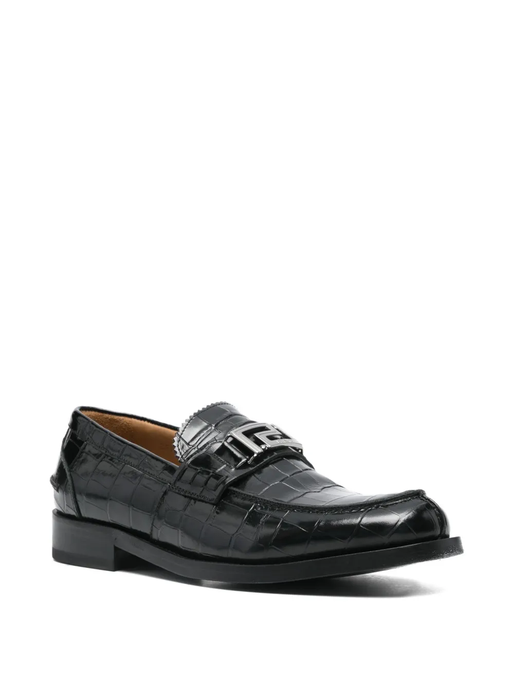 Versace Pre-Owned Greca crocodile-effect loafers | Image 2