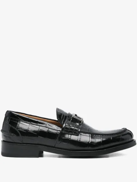 Versace Pre-Owned Greca crocodile-effect loafers
