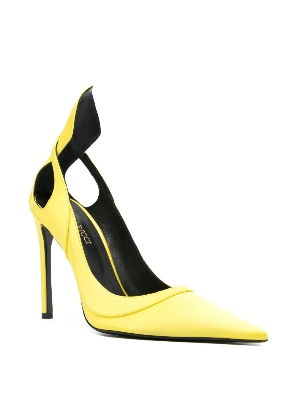 Nina Ricci Pre-Owned 105mm satijnen pumps met uitgesneden details - Geel