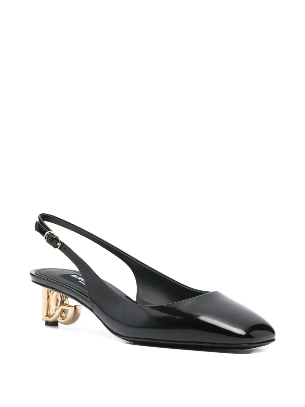 Dolce & Gabbana Pre-Owned 50 mm slingback pumps met logohak - Zwart