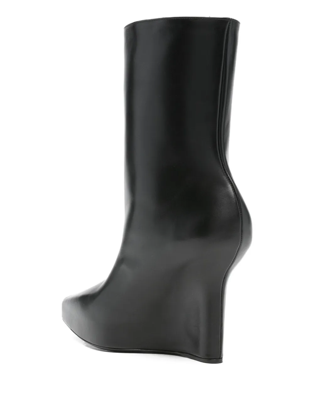 Pre-owned Givenchy 120mm 4g Lock-detail Wedge Boots In Black