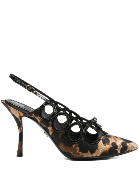Dolce & Gabbana Pre-Owned 100mm Lori leopard-print slingback pumps