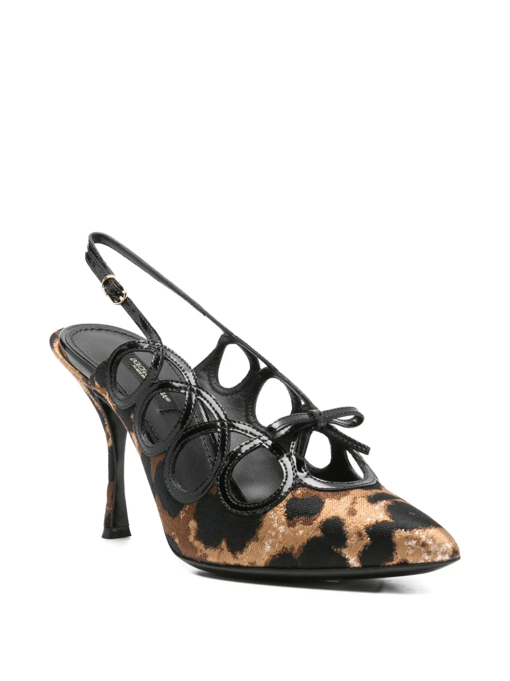 Dolce & Gabbana Pre-Owned 100 mm Lori slingback pumps met luipaardprint - Bruin