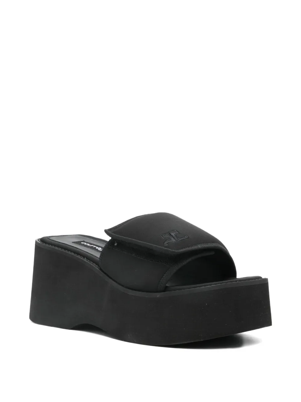 Courrèges Pre-Owned 75 mm Scuba Wave sandalen met plateauzool - Zwart