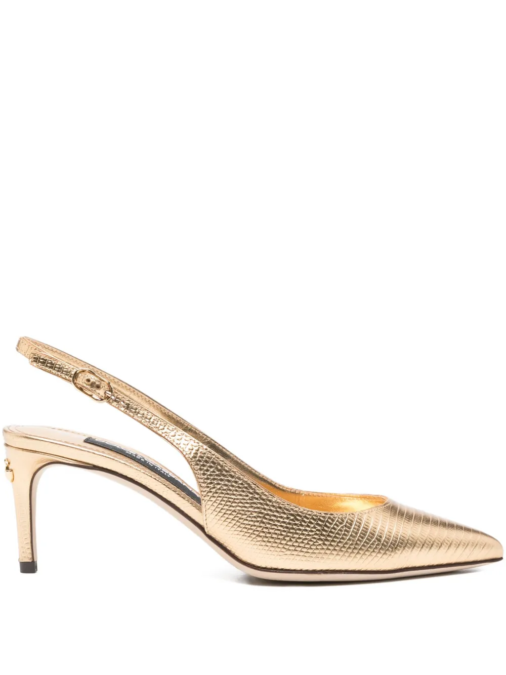 Dolce & Gabbana Pre-Owned 70mm slingback leather pumps | Gold | Image 1