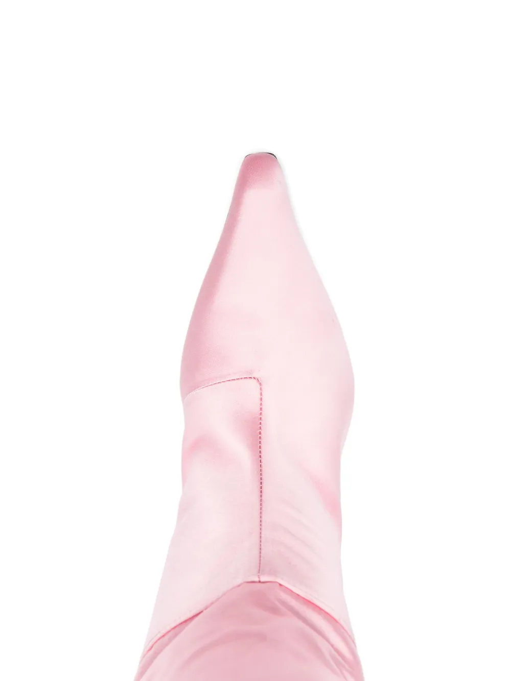 Pre-owned Alexander Wang 65mm Viola Feather-trim Knee-high Boots In Pink