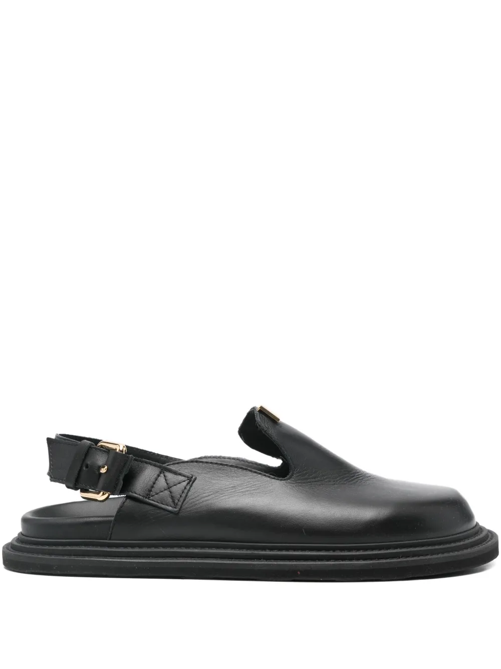 Moschino Pre-Owned logo-plaque slingback mules | Black | Image 1