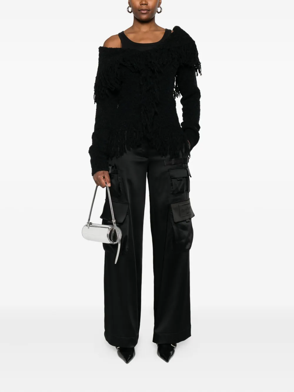 Off-White Pre-Owned satin cargo trousers - Zwart