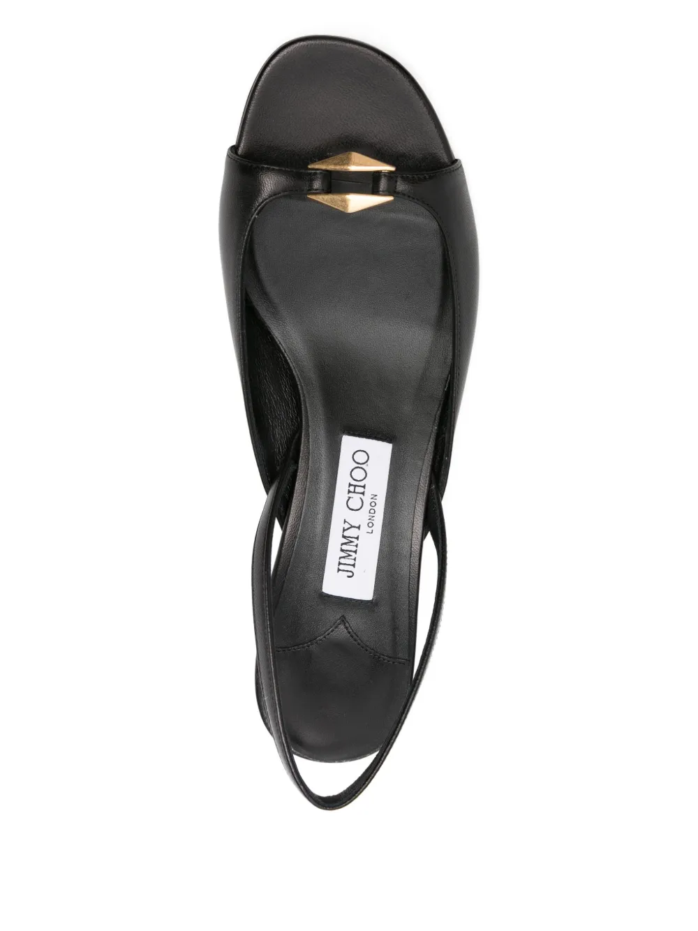 Pre-owned Jimmy Choo 35mm Lev Slingback Sandals In Black