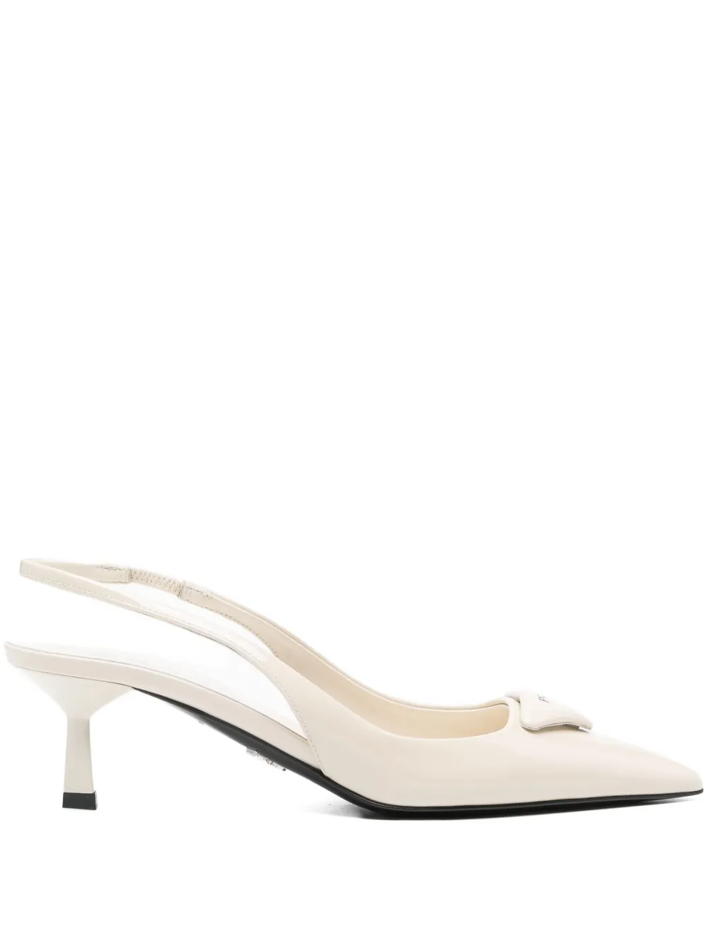 Prada Pre-Owned 55mm patent-leather slingback pumps | White | Image 1