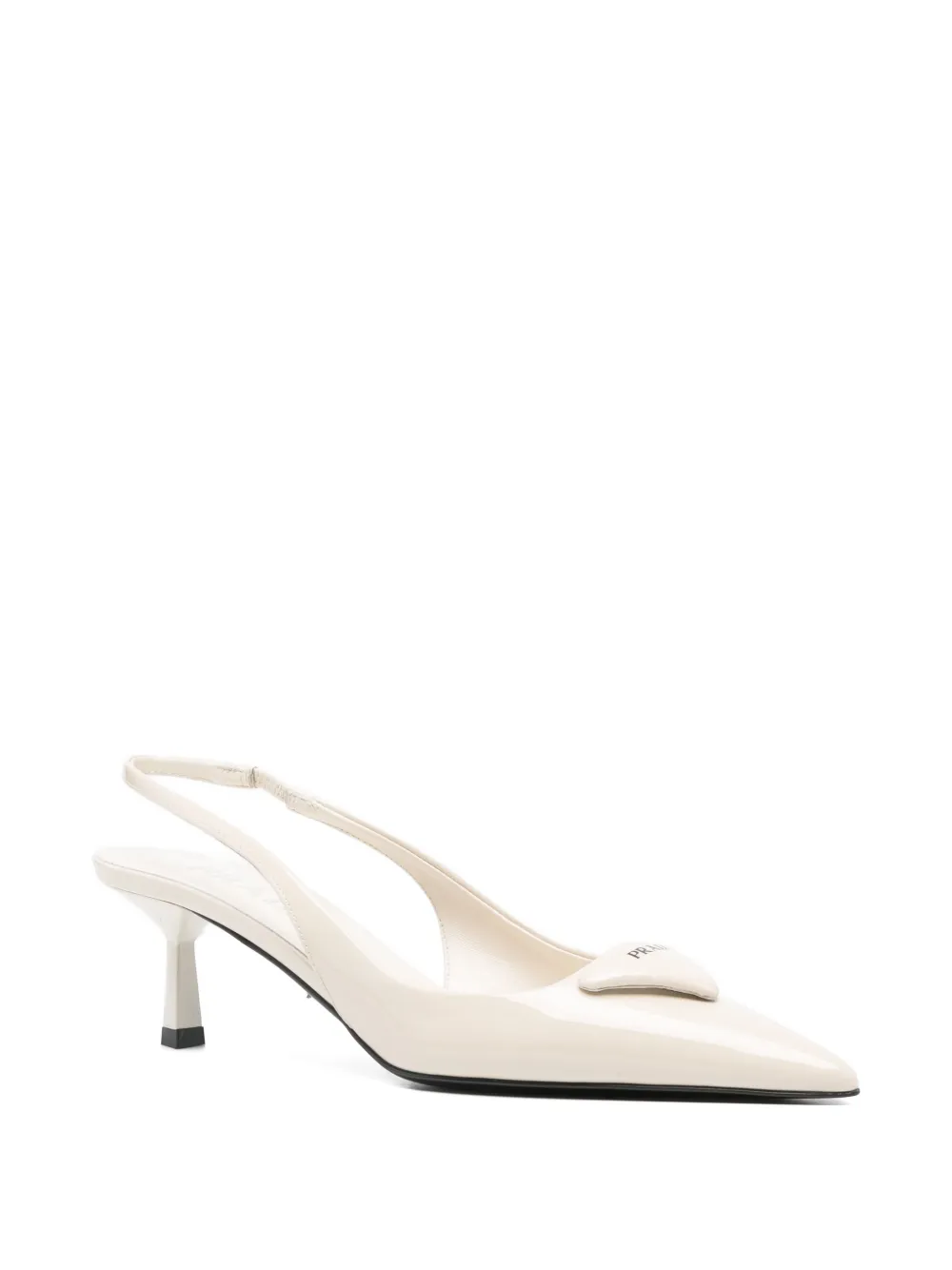 Prada Pre-Owned 55mm lakleren slingback pumps - Wit