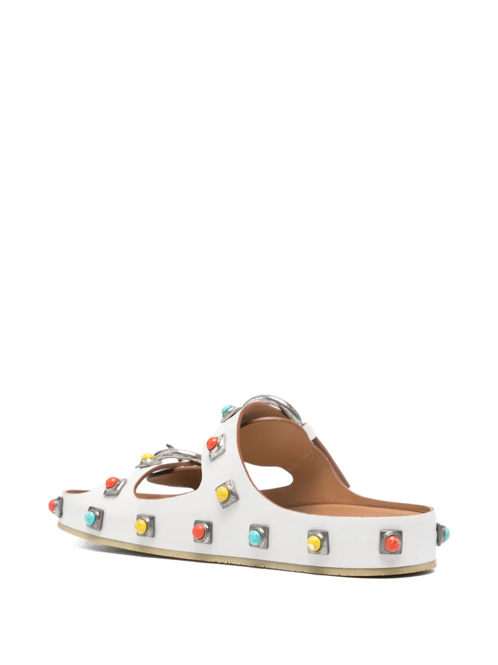Embellished Double-Buckle Strappy Sandals