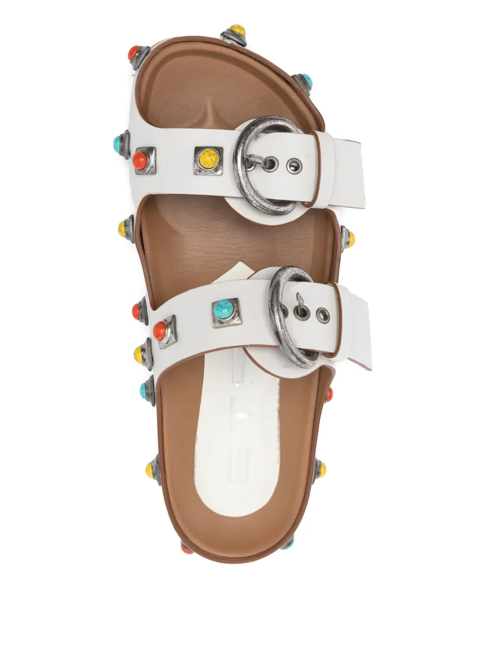 Embellished Double-Buckle Strappy Sandals