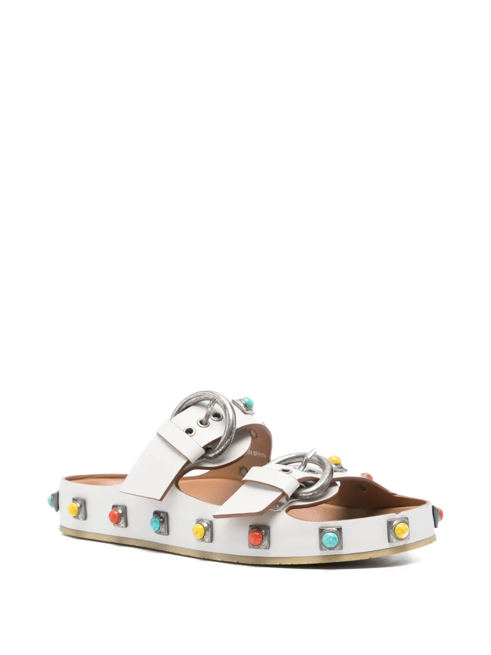 Etro Pre-Owned Verfraaide sandalen met bandjes en dubbele gesp - Wit