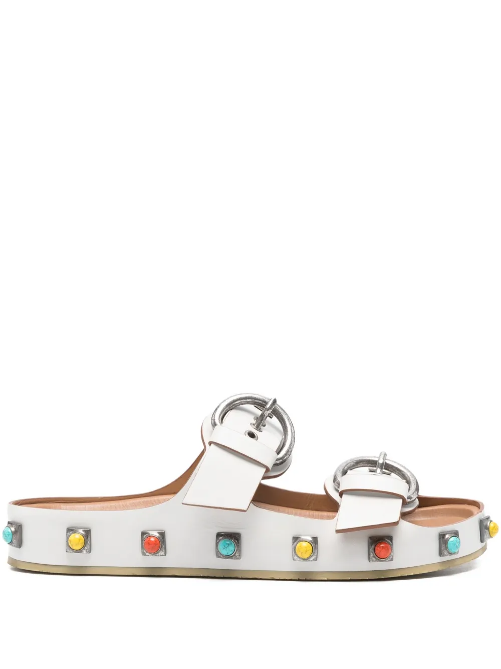 Etro Pre-Owned embellished double-buckle strappy sandals | White | Image 1