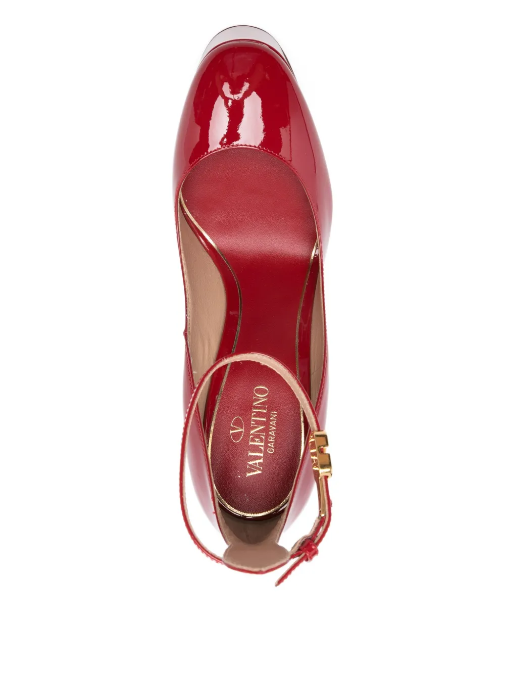 Pre-owned Valentino Garavani 155mm Tan-go Platform Pumps In Red
