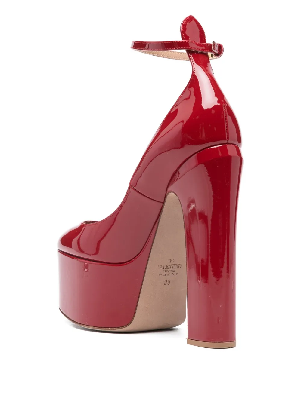 Pre-owned Valentino Garavani 155mm Tan-go Platform Pumps In Red