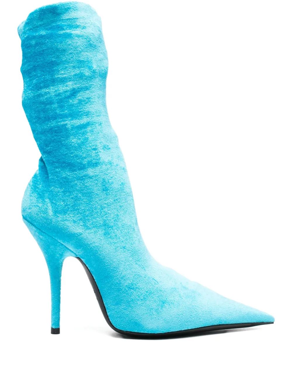 Balenciaga Pre-Owned velvet-effect pointed-toe ankle boots | Blue | Image 1