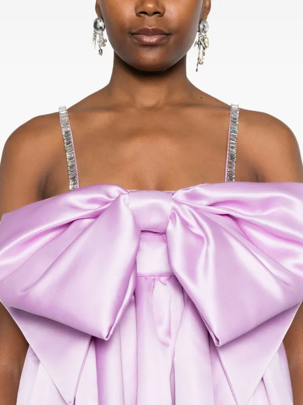 nina ricci purple dress Nina Ricci Pre-Owned bow-detail Dress | Purple
