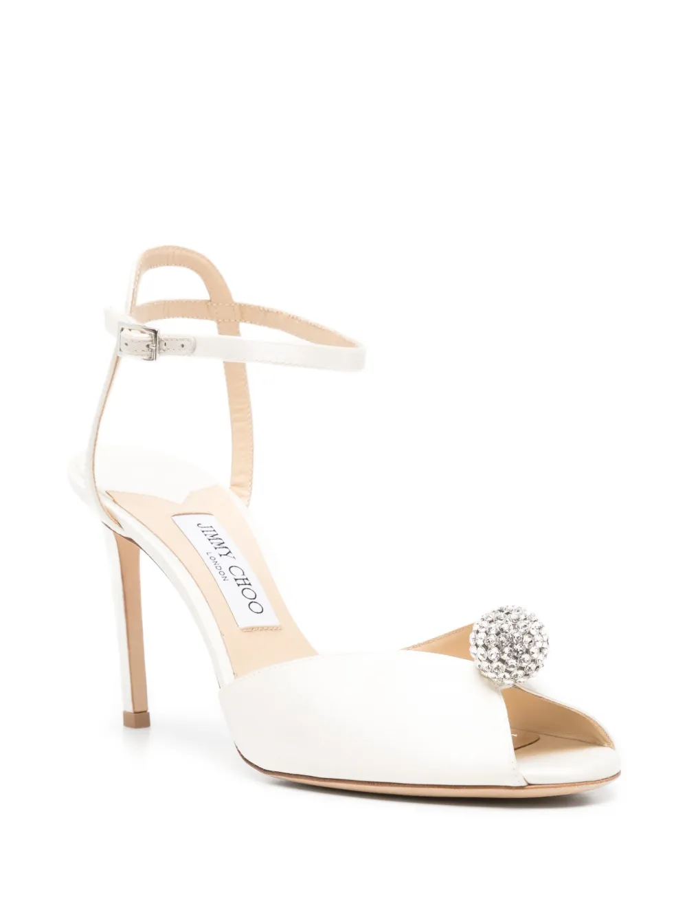 Jimmy Choo Pre-Owned 85 mm Sacora pumps verfraaid met kristallen - Beige